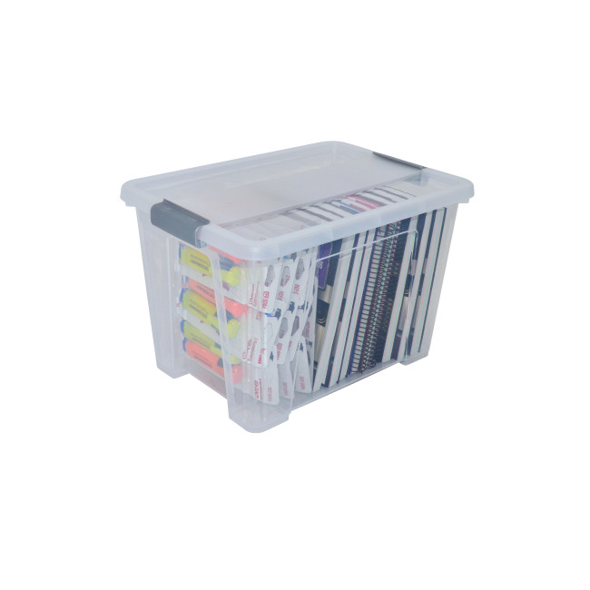 ▷ CAJA ARCHIVO 2000 ALMACENAJE APILABLE CON TAPA 20 L. 280X400X260 MM CRISTAL | Taine - Imagen 1