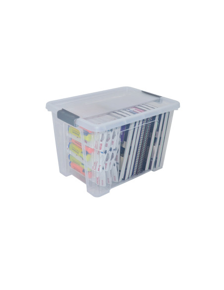 ▷ CAJA ARCHIVO 2000 ALMACENAJE APILABLE CON TAPA 20 L. 280X400X260 MM CRISTAL | Taine - Imagen 1