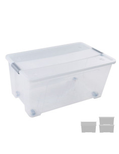 ▷ CAJA ARCHIVO 2000 ALMACENAJE CON TAPA Y RUEDAS 61 L 400X680X310 MM CRISTAL | Taine - Imagen 1
