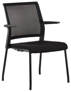 ▷ SILLA ROCADA CONFIDENTE ASIENTO TAPIZADO NEGRO / RESPALDO MALLA NEGRA | Taine - Imagen 1