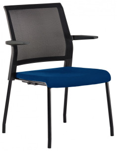 ▷ SILLA ROCADA CONFIDENTE ASIENTO TAPIZADO AZUL / RESPALDO MALLA NEGR | Taine - Imagen 1