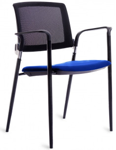 ▷ SILLA ROCADA CONFIDENTE 906V23 ASIENTO TAPIZADO AZUL RESPALDO MALLA NEGR | Taine - Imagen 1