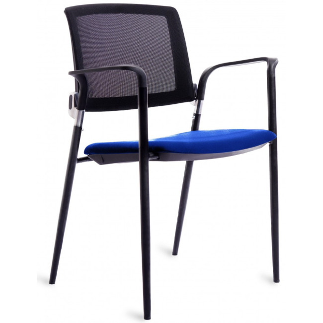 ▷ SILLA ROCADA CONFIDENTE 906V23 ASIENTO TAPIZADO AZUL RESPALDO MALLA NEGR | Taine - Imagen 1