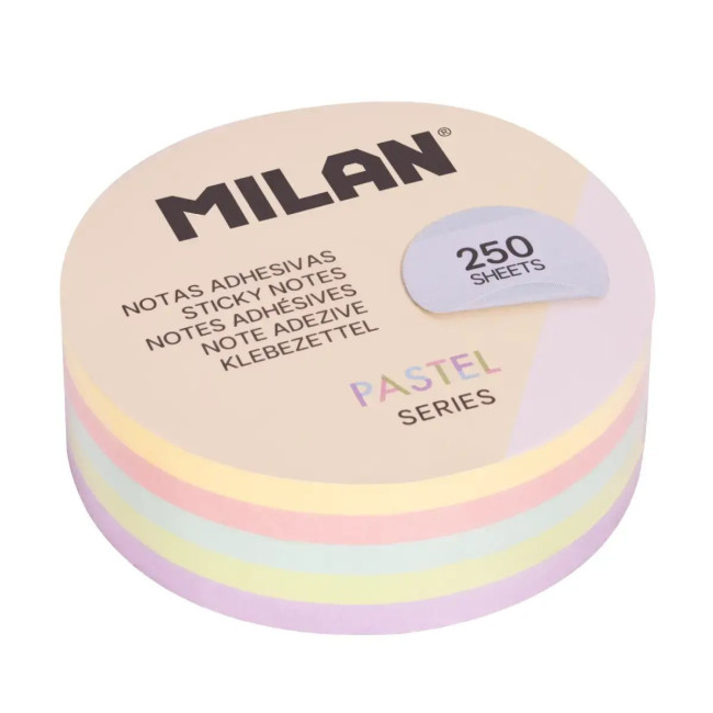 ▷ PACK 250 NOTAS ADHESIVAS MILAN CIRCULARES T PASTEL | Taine - Imagen 1