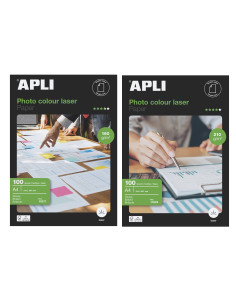 ▷ PAPEL APLI A4 210GR 100H. FOTOGRAFICO LASER GLOSSY DOBLE CARA | Taine - Imagen 1