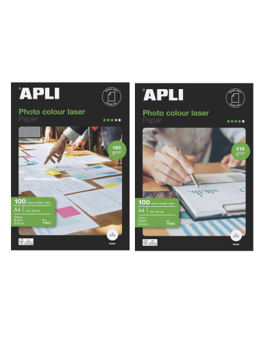 ▷ PAPEL APLI A4 160GR 100H. FOTOGRAFICO LASER GLOSSY DOBLE CARA | Taine - Imagen 1