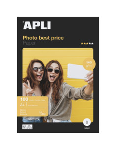 ▷ PAPEL APLI A4 140GR 100HJ FOTOGRAFICO INKJET BEST PRICE GLOSSY | Taine - Imagen 1