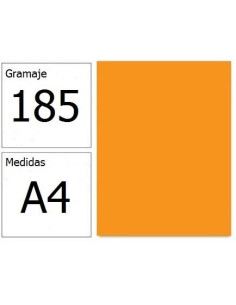 ▷ CARTULINA IRIS A4 185G NARANJA 50H. | Taine - Imagen 1