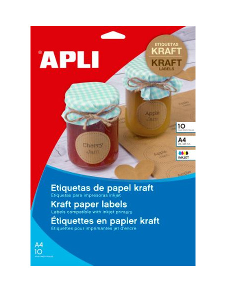 ▷ ETIQUETAS APLI KRAFT A4 210,0x297,0 10HJI | Taine - Imagen 1