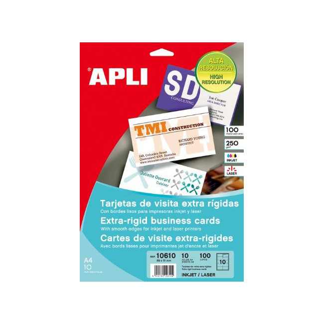 ▷ TARJETA APLI DE VISITA RIGIDA 250G. 10H | Taine - Imagen 1