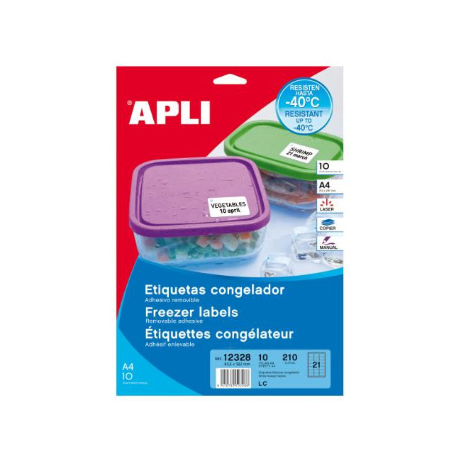▷ ETIQUETAS APLI CONGELADOR 63,5 X 38,1MM 10H 210 ETIQ | Taine - Imagen 1