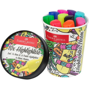 ▷ ROTULADOR FABER CASTELL TEXTLINER FLUOR 46 TARRINA HELADO 10 UND | Taine - Imagen 1