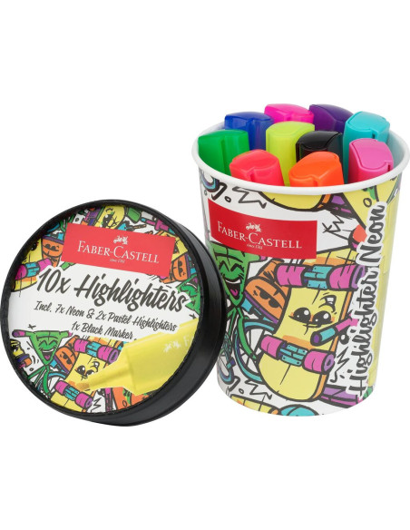 ▷ ROTULADOR FABER CASTELL TEXTLINER FLUOR 46 TARRINA HELADO 10 UND | Taine - Imagen 1