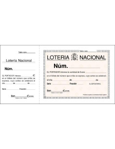 ▷ TALONARIO LOAN LOTERIA NACIONAL T-15 1/3 DE F2 T | Taine - Imagen 1