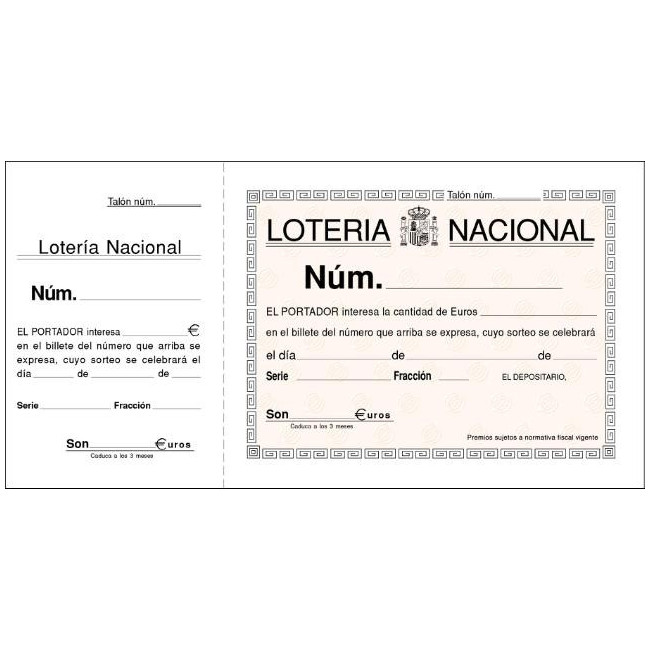 ▷ TALONARIO LOAN LOTERIA NACIONAL T-15 1/3 DE F2 T | Taine - Imagen 1