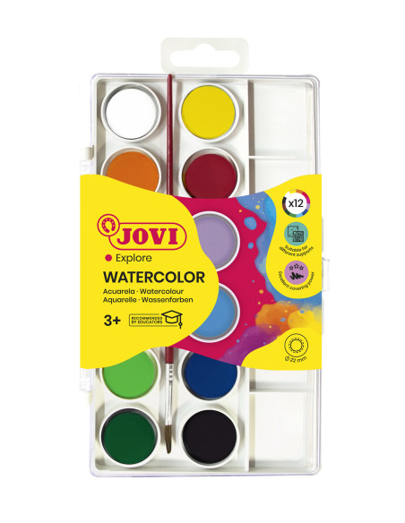 ▷ ACUARELAS JOVI 12 UDS PASTILLAS EN CAJA | Taine - Imagen 1