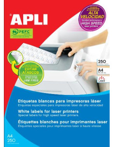 ▷ ETIQUETAS APLI A4 BLANCAS LÁSER | Taine - Imagen 2