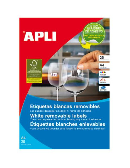 ▷ ETIQUETAS APLI A4 REMOVIBLES | Taine - Imagen 1