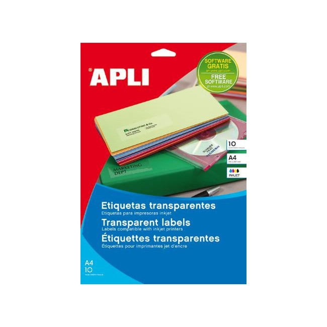 ▷ ETIQUETAS APLI TRANSPARENTES | Taine - Imagen 1