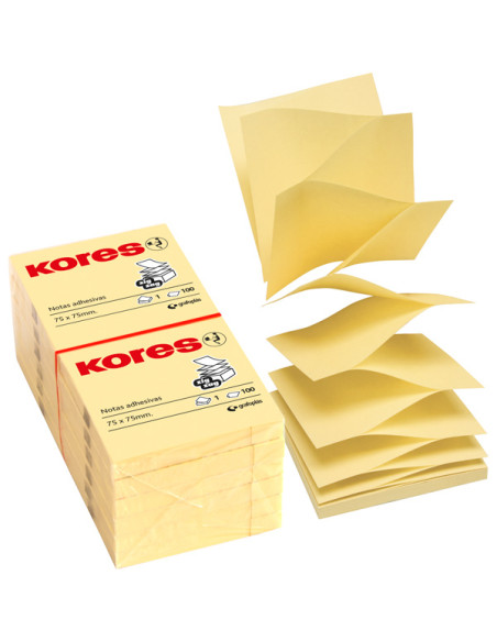 ▷ NOTAS KORES ZIG-ZAG 75X75 MM GRAFOPLAS | Taine - Imagen 1