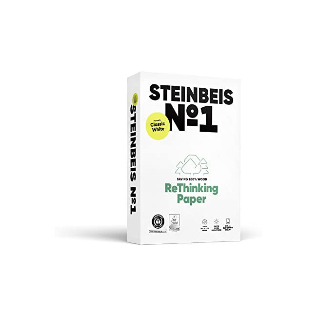 ▷ PAPEL A4 100% RECICLADO 80G 500H STEINBEIS Nº1 CLASSIC WHITE | Taine - Imagen 1