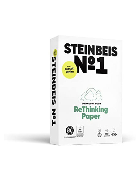 ▷ PAPEL A4 100% RECICLADO 80G 500H STEINBEIS Nº1 CLASSIC WHITE | Taine - Imagen 1