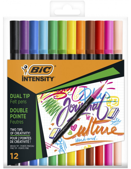 ▷ ROTULADORES BIC 12 UDS INTENSITY DOBLE PUNTA TIP | Taine - Imagen 1