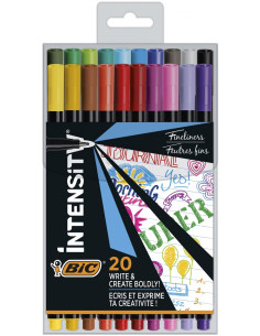 ▷ ROTULADORES BIC 20 UDS INTENSITY PUNTA FINA 0,4MM | Taine - Imagen 1
