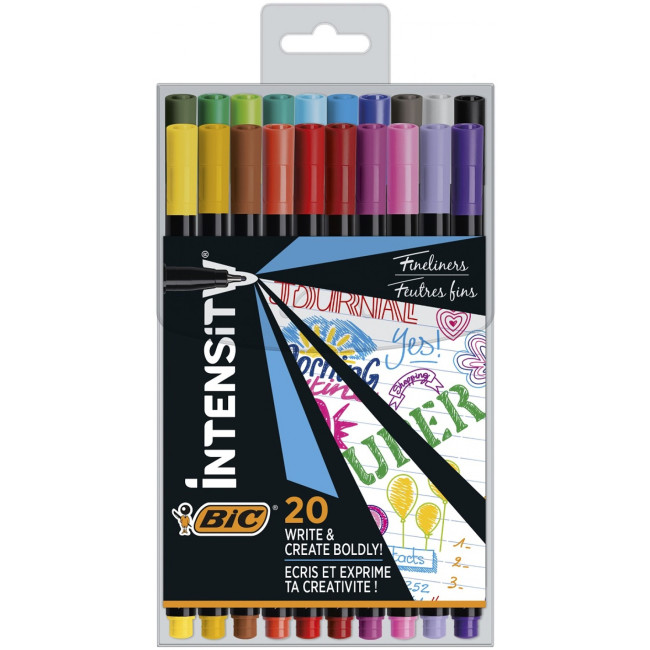 ▷ ROTULADORES BIC 20 UDS INTENSITY PUNTA FINA 0,4MM | Taine - Imagen 1