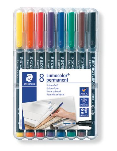 ▷ ROTULADORES STAEDTLER 8 UDS F 0,6 MM LUMOCOLOR PERMAN PERMANENTE | Taine - Imagen 1