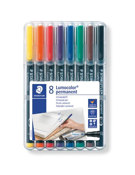 ▷ ROTULADORES STAEDTLER 8 UDS F 0,6 MM LUMOCOLOR PERMAN PERMANENTE | Taine - Imagen 1