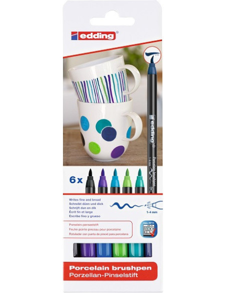 ▷ ROTULADORES EDDING 4 UDS CERÁMICA COLORES FRIOS 4-4200-6 | Taine - Imagen 1