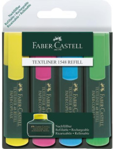 ▷ ROTULADORES FABER CASTELL 4 UDS TEXTLINER FLUOR | Taine - Imagen 1