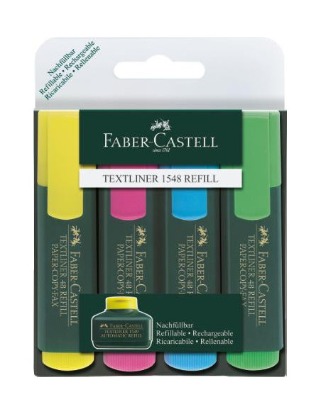 ▷ ROTULADORES FABER CASTELL 4 UDS TEXTLINER FLUOR | Taine - Imagen 1