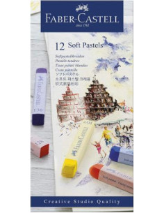 ▷ CAJA FABERCASTELL 12 UDS SOFT PASTEL MULTICOLOR COLORES SURTIDOS | Taine - Imagen 1