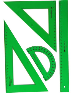 ▷ ESTUCHE FABERCASTELL REGLAS ESCOLARES JUEGO 4 PIEZAS | Taine - Imagen 1