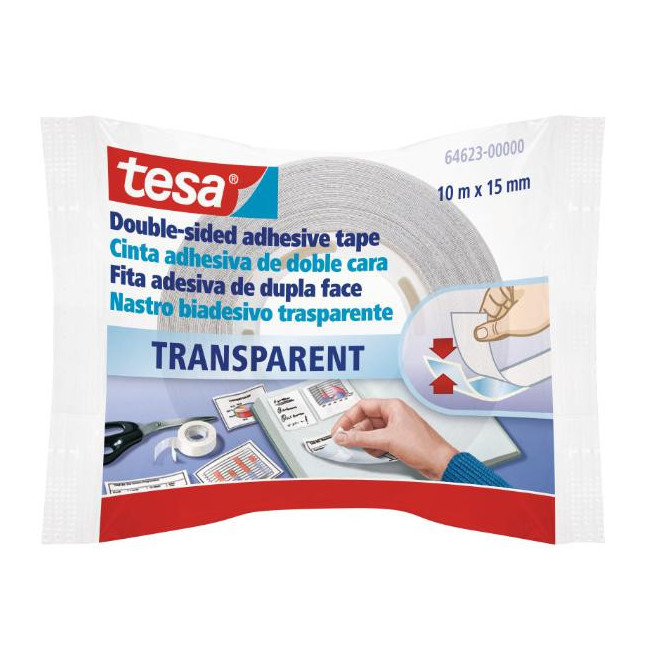 ▷ CINTA ADHESIVA TESA DOBLE CARA TRANSPARENTE 10M X 15MM | Taine - Imagen 1