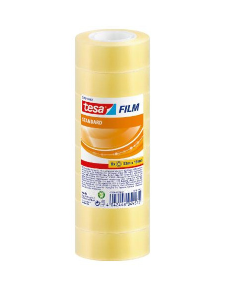 ▷ CINTA TESA ADHESIVA ESTANDAR 33M X 19MM 8 ROLLOS | Taine - Imagen 1