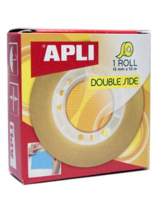 ▷ CINTA ADHESIVA APLI DOBLE CARA 15MM X 15 M | Taine - Imagen 1