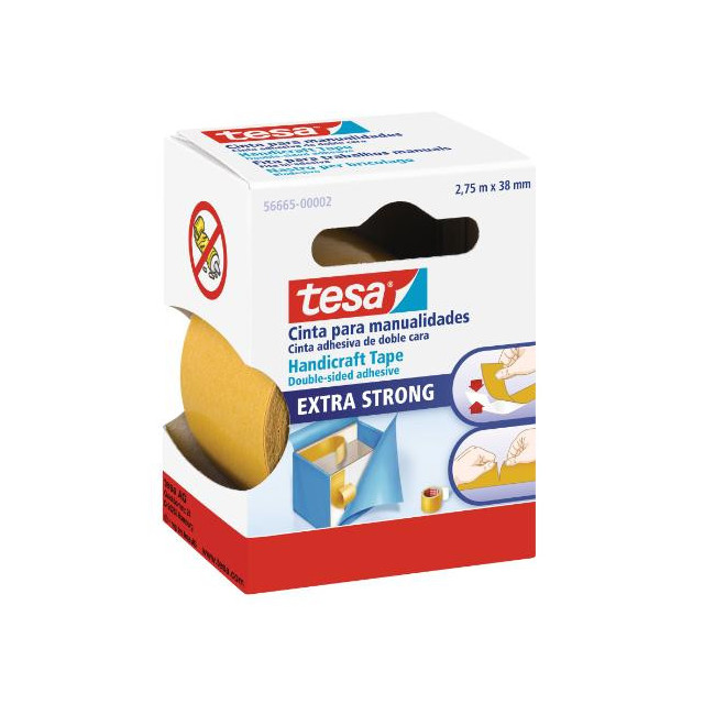 ▷ CINTA ADHESIVA TESA DOBLE CARA 2,75M X 38MM PARA MANUALIDADES | Taine - Imagen 1