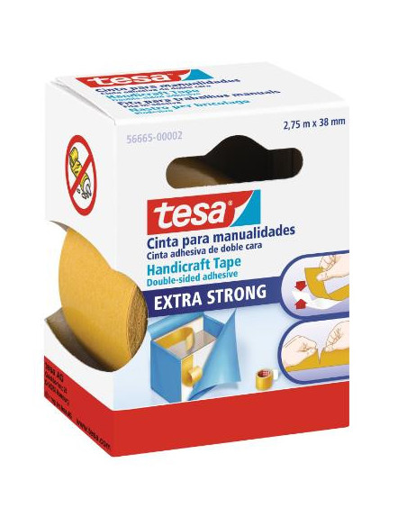 ▷ CINTA ADHESIVA TESA DOBLE CARA 2,75M X 38MM PARA MANUALIDADES | Taine - Imagen 1