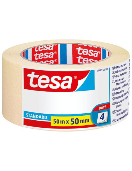 ▷ CINTA TESA DE PINTOR STANDARD PERFILES RECTOS 50M X 50MM | Taine - Imagen 1
