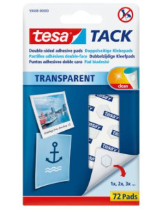 ▷ MASILLA TESATACK 72 PASTILLAS TRANSPARENTE TESA | Taine - Imagen 1