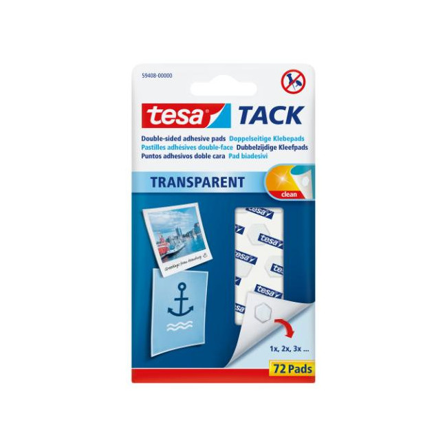 ▷ MASILLA TESATACK 72 PASTILLAS TRANSPARENTE TESA | Taine - Imagen 1