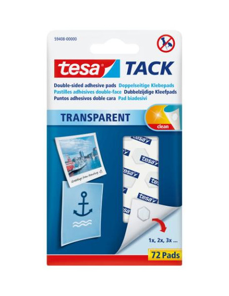 ▷ MASILLA TESATACK 72 PASTILLAS TRANSPARENTE TESA | Taine - Imagen 1