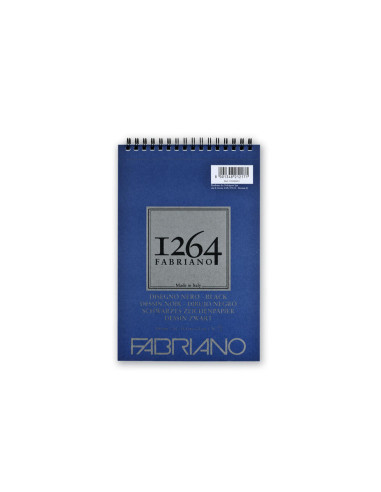 ▷ BLOC DIBUJO FABRIANO 1264 DISEÑO NEGRO ESPIRAL A5 200GR | Taine - Imagen 1