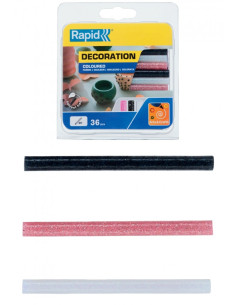 ▷ BARRAS RAPID 36UND COLA D7 UNIVERSAL DE PURPURINA,SURTIDOS (BLANCO, FUCSIA, NEGR | Taine - Imagen 1