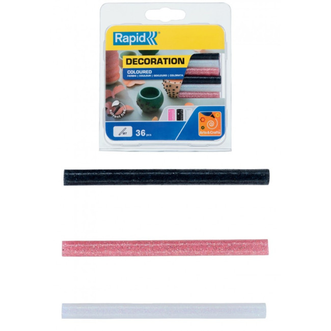 ▷ BARRAS RAPID 36UND COLA D7 UNIVERSAL DE PURPURINA,SURTIDOS (BLANCO, FUCSIA, NEGR | Taine - Imagen 1