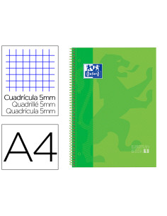 ▷ CUADERNO OXFORD VERDE MICROPERFORADO A4 80H.90G C.5MM T/D | Taine - Imagen 1