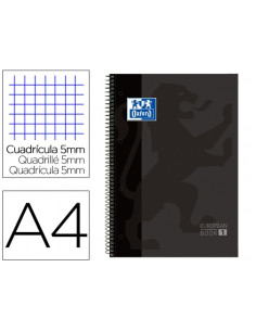 ▷ CUADERNO OXFORD NEGRO MICROPERFORADO A4 80H.90G C.5MM T/D | Taine - Imagen 1